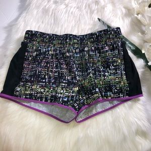 FABLETICS Black Purple Patterned Shorts Running XS